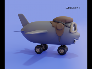 Cartoon airplane with eyes Modelo 3D