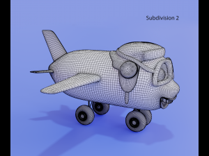 Cartoon airplane with eyes Modelo 3D