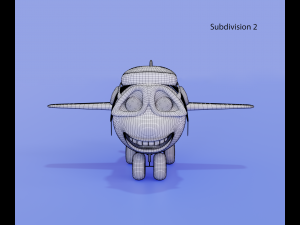 Cartoon airplane with eyes Modelo 3D