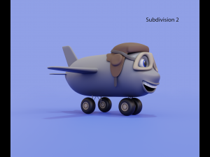 Cartoon airplane with eyes Modelo 3D