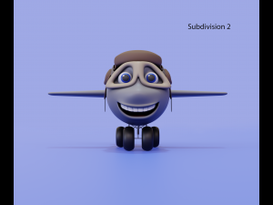 Cartoon airplane with eyes Modelo 3D