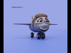 Cartoon airplane with eyes Modelo 3D