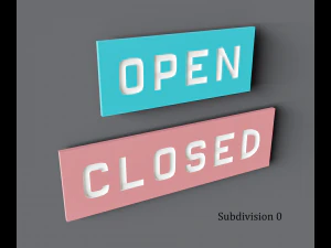 Signboard Open and Closed 3D Model