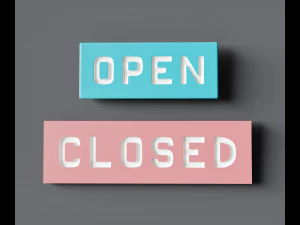 Signboard Open and Closed 3D Model