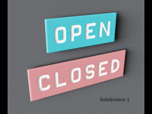 Signboard Open and Closed 3D Model
