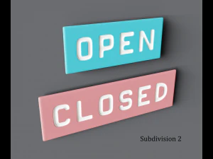 Signboard Open and Closed 3D Model