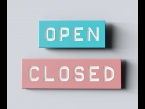 Signboard Open and Closed 3D Model