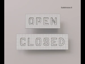 Signboard Open and Closed 3D Model