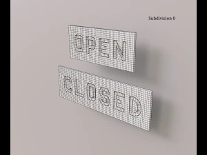 Signboard Open and Closed 3D Model