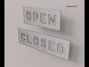 Signboard Open and Closed 3D Model