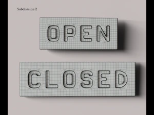 Signboard Open and Closed 3D Model