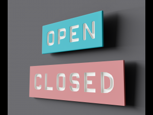 Signboard Open and Closed Modèle 3D