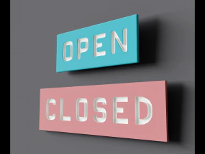 Signboard Open and Closed 3D Model