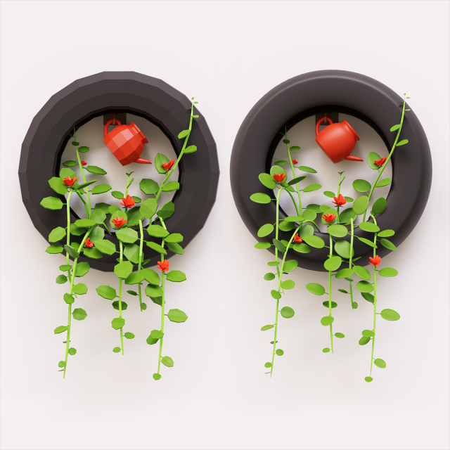 Plant on the wall 3D Model .c4d .max .obj .3ds .fbx .stl .blend 