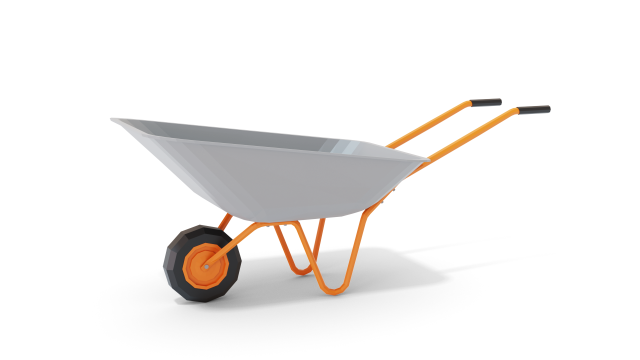 Cartoon wheelbarrow garden Modelo 3D .c4d .max .obj .3ds .fbx .stl .blend 