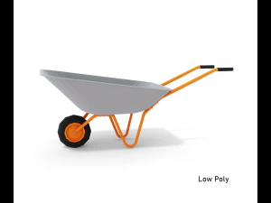 Cartoon wheelbarrow garden 3D Model