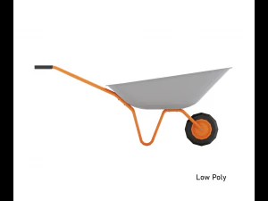 Cartoon wheelbarrow garden 3D Model