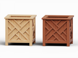 Wooden flower box 3D Model
