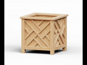Wooden flower box 3D Model