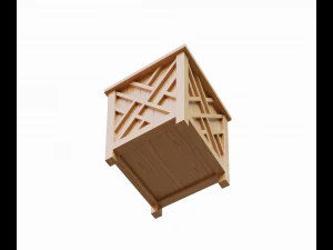 Wooden flower box 3D Model