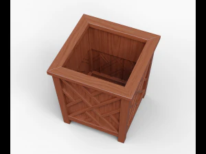 Wooden flower box 3D Model