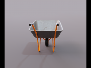 Realistic Orange wheelbarrow Modello 3D