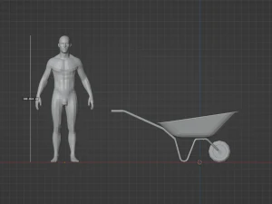 Realistic Orange wheelbarrow 3D Model