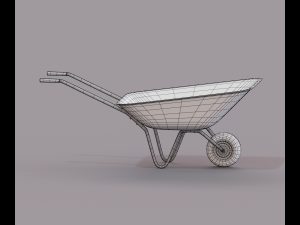 Realistic Orange wheelbarrow Modello 3D