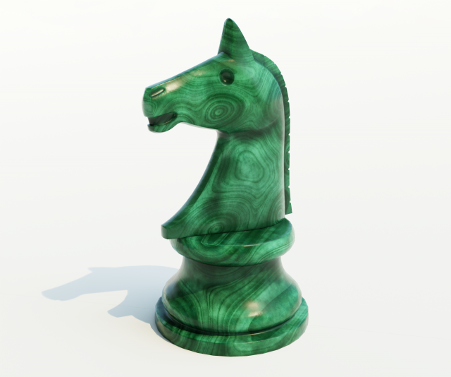 Malachite chess knight 3D 模型 .c4d .max .obj .3ds .fbx .stl .blend 