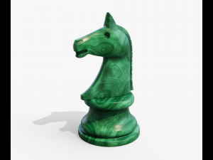 Malachite chess knight 3D 模型