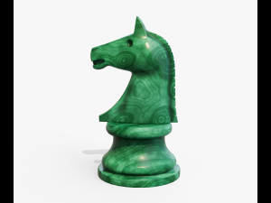Malachite chess knight 3D 模型