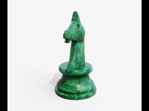 Malachite chess knight 3D 模型