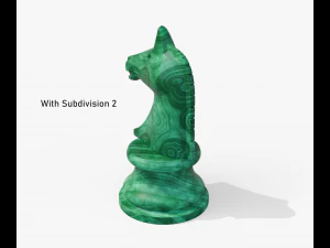 Malachite chess knight 3D Model