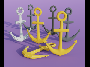 Cartoon ship anchor Model 3D