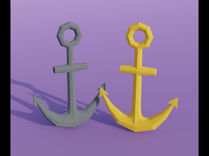 Cartoon ship anchor 3D Model