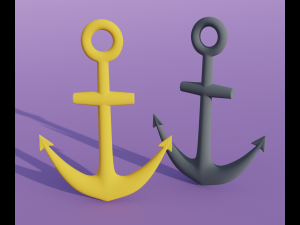 Cartoon ship anchor 3D Model