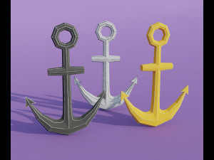Cartoon ship anchor 3D Model