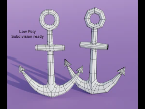 Cartoon ship anchor 3D Model