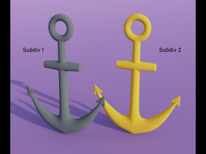 Cartoon ship anchor 3D Model