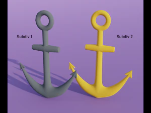 Cartoon ship anchor 3D Model