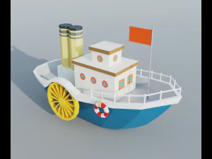 蒸気船 3Dモデル