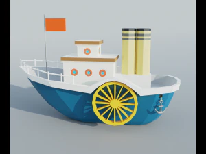 蒸気船 3Dモデル