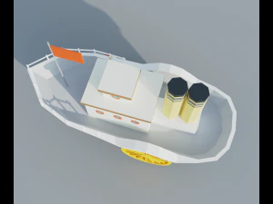 蒸気船 3Dモデル