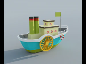 蒸気船 3Dモデル