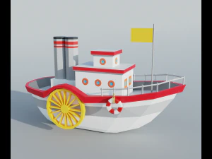 蒸気船 3Dモデル