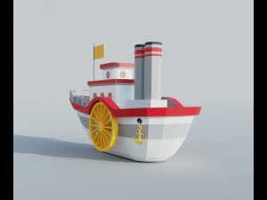 蒸気船 3Dモデル