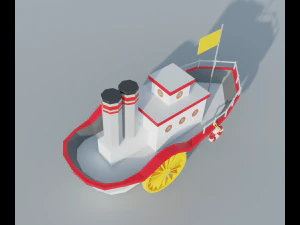 蒸気船 3Dモデル