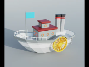 蒸気船 3Dモデル