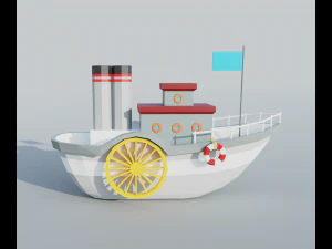 蒸気船 3Dモデル