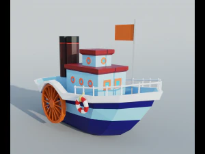 蒸気船 3Dモデル